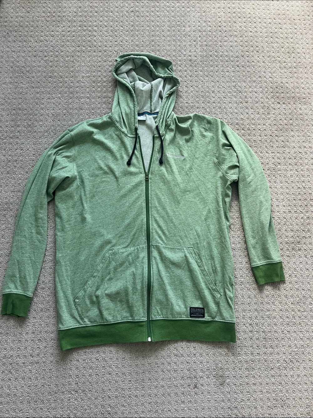Columbia Green Lightweight Zip-Up Hoodie Jacket
